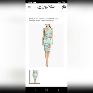 Fuzzi Floral Draped Tulle Sleevless Dress Size Small